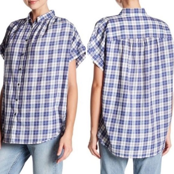 Madewell Central Linus Plaid Tee Shirt Checker New - Picture 1 of 7